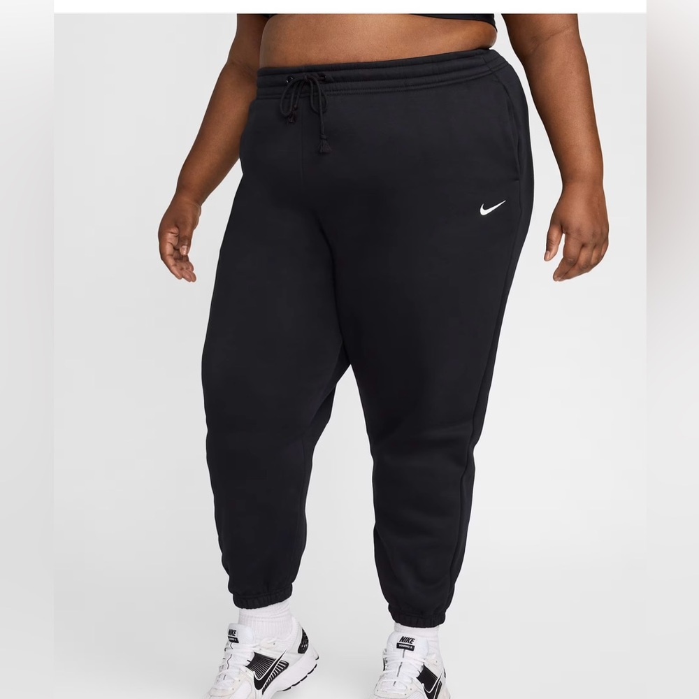 Nike Black Track Joggers with White Swoosh